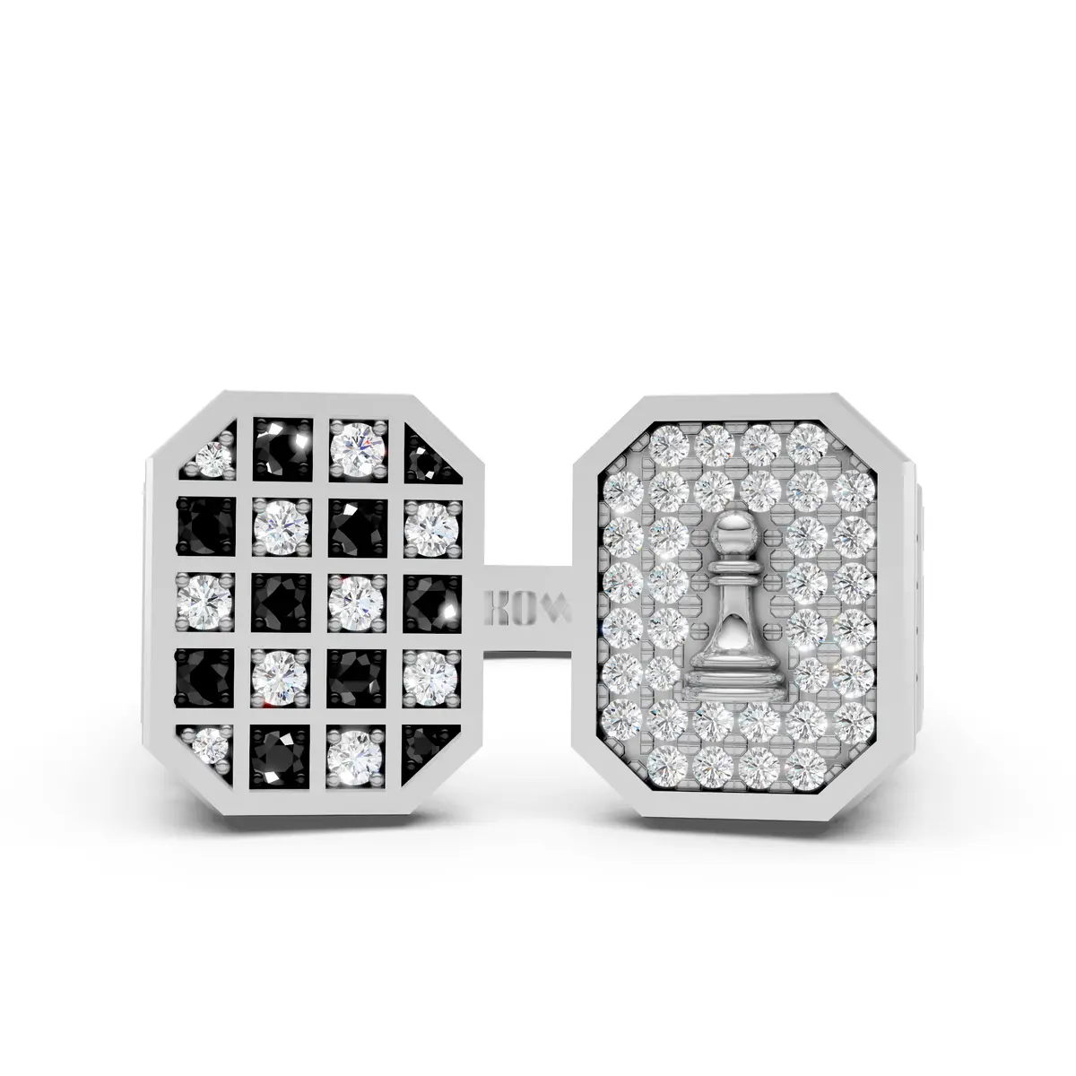 Dual Face Chess Moissanite Diamond Ring